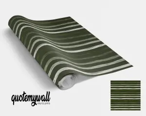 QuoteMyWall Dark Green Ombre Stripes Vinyl Furniture Wrap For Furniture & Kitchen Worktops