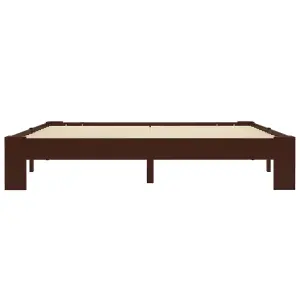 Berkfield Bed Frame Dark Brown Solid Pine Wood 180x200 cm 6FT Super King