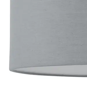 First Choice Lighting Grey Textured Cotton 15.5cm Table Lamp Shade