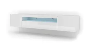 Sophisticated White Gloss Aura TV Stand (W)200cm (H)42cm (D)37cm - Elegant & Practical