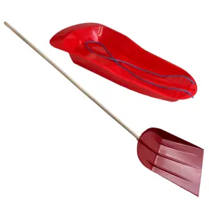 Snow Sledge Plastic Toboggan Sleigh & Long Handle Snow Shovel Scoop