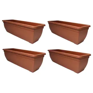 1 x Terracotta 60cm Bellpot Trough Winchester Plastic Plant Flower Pot For Windows, Gardens & Patios