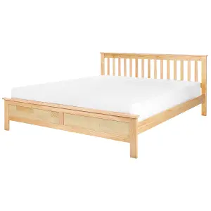 Wooden EU Super King Size Bed Light Natural Wood MAYENNE