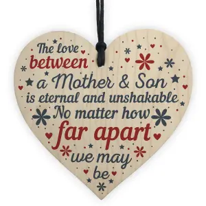 Red Ocean Mother And Son Gifts Wooden Heart Mothers Day Gift From Son Mum Birthday Gifts Keepsake