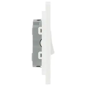 BG Evolve 20A Triple Wall Light Switch, 2 Way, Screwless Brushed Steel