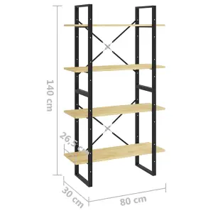 Berkfield 4-Tier Book Cabinet 80x30x140 cm Solid Pine Wood