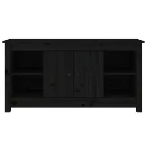 Berkfield TV Cabinet Black 103x36,5x52 cm Solid Wood Pine