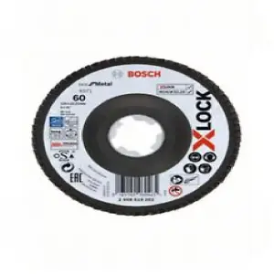 Bosch Professional X-LOCK Flap Discs - Angled Version - Fibre Plate - 125mm - G 60 - X571 - Best for Metal