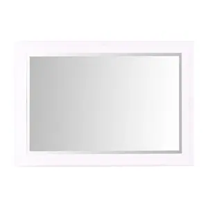 Andrews Flat Wall Mirror White Matte / 100cm x 70cm W