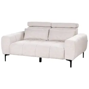 2 Seater Fabric Sofa Beige VEGAMO