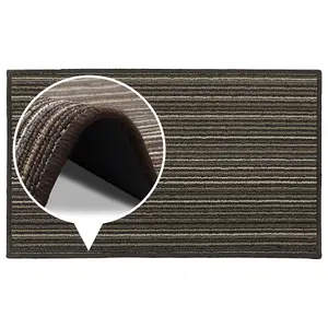 JVL Arona Machine Washable Latex Backed Doormat, 50x80cm, Brown