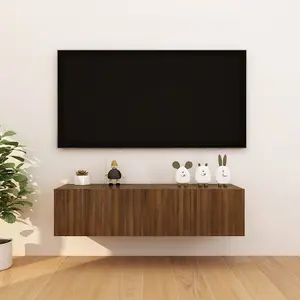 Berkfield Wall Mounted TV Cabinet 4 pcs Brown Oak 30.5x30x30 cm