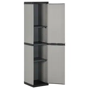 Berkfield Garden Storage Cabinet with 3 Shelves Grey & Black 34x40x168 cm