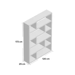 Jago 173cm H x 120cm W Geometric Bookcase White