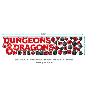 D&D Wall Sticker Pack Children's Bedroom Nursery Playroom Décor Self-Adhesive Removable