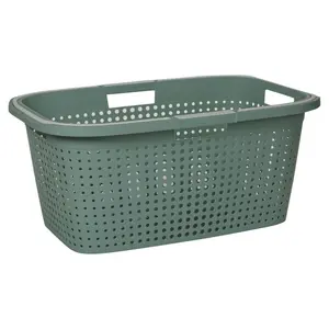 Plastic Laundry Basket with Handles Teal