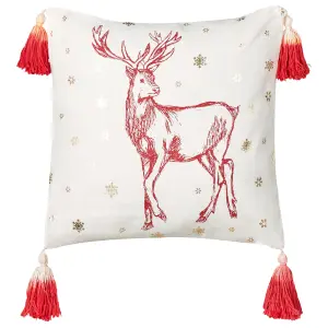 Set of 2 Cushions VALLOTA Cotton 45 x 45 cm Animal White