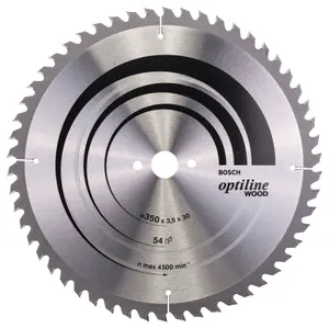 Bosch Professional Optiline Wood Circular Saw Blade - 350mm x 30mm x 3.5mm, 54 Teeth