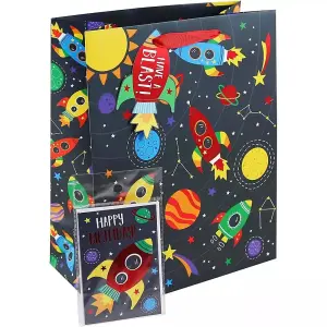 Eurowrap Solar System Gift Bag (Pack of 6) Multicoloured (25cm x 10cm x 21cm)