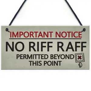 Red Ocean No Riff Raff Friendship Hanging Plaque Funny Pub Club Home Bar Man Cave Shed Gift Sign