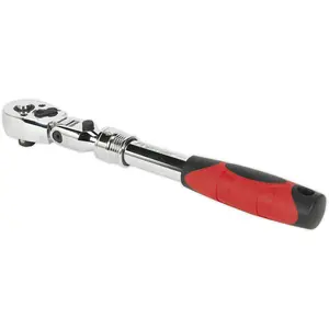 Versatile Extendable Flip Reverse Ratchet Wrench - 3/8 Inch Drive with Locking Flexi-Head