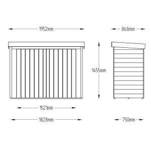 Forest Garden Natural timber Overlap Pent Garden storage 6x3 ft 1450mm 1950mm