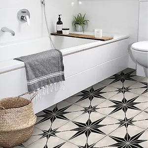 Quadrostyle Astra Black Wall and Floor Tile Vinyl Stickers 30cm(L) 30cm(W) pack of 4