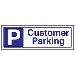 Garage Customer Parking General Sign - Rigid Plastic - 300x100mm (x3)