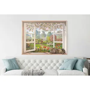 Italian Garden by Andrea Del Missier - Wrapped Canvas Painting Print 90cm H x 120cm W x 4cm D