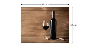 ALLboards Glass Chopping Board WINE CORK Board Glass 30x40cm Cutting Board Splashback Worktop Saver for Kitchen Hob Protection