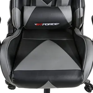 GTForce Pro St Reclining Sports Racing Gaming Office Desk Pc Car Faux Leather Chair (Grey)