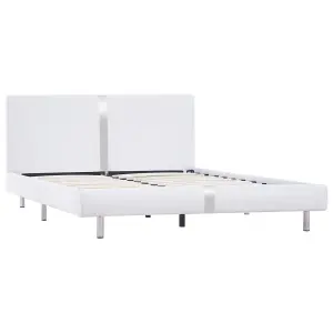 Berkfield Bed Frame White Faux Leather 135x190 cm 4FT6 Double