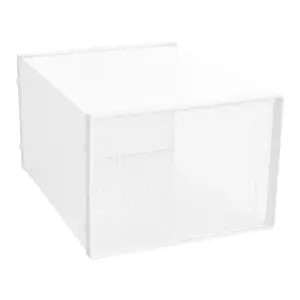 12 Pcs White Stackable Plastic Shoe Box Sneakers Storage Box Organiser, Fit Size up to 13.5