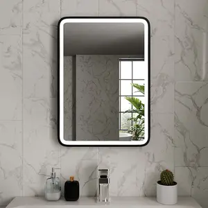 Harper & Harlow 500x700 Vela Matt Black LED Illuminated Bathroom Mirror