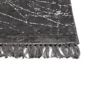 Viscose Area Rug 80 x 150 cm Dark Grey HANLI