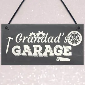 Red Ocean Grandad's Garage Hanging Wall Plaque Novelty Workshop Man Cave Shed Sign Father Gift