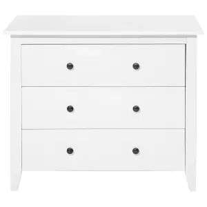 Beliani Rustic 3 Drawer Chest White TORRANCE