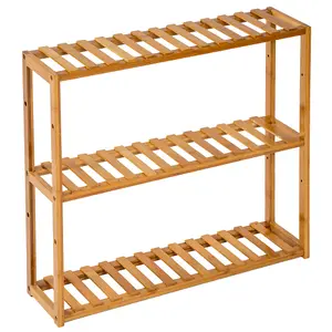 Standing bathroom shelf - 3 tiers in bamboo - brown