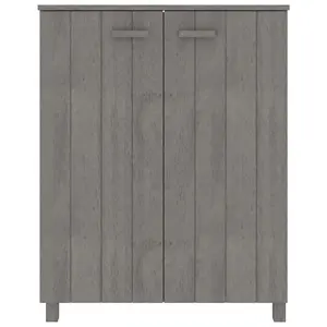 Shoe Cabinet HAMAR Light Grey 85x40x108 cm Solid Wood Pine