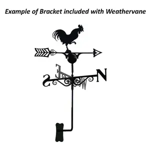 Hedgehog Weathervane - Hand Made By Traditional Forge - Powder Coated Steel Wind Vane - Steel - W61 x H88 cm - Black