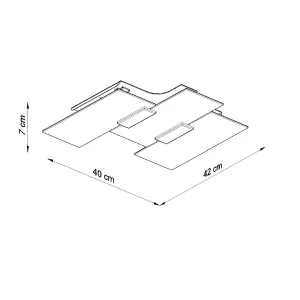 Fabiano Glass & Steel Grey 2 Light Classic Ceiling Light