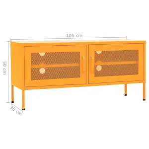 Berkfield TV Cabinet Mustard Yellow 105x35x50 cm Steel