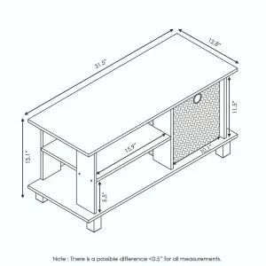 Furinno Simplistic TV Entertainment Center with Bin Drawers, Columbia Walnut/Dark Brown