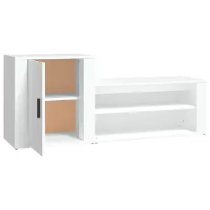 Berkfield Shoe Cabinet White 130x35x54 cm Engineered Wood