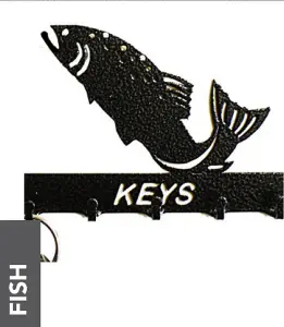 Fish Key Holder - Rack - Solid Steel - W15 x H9 cm - Black