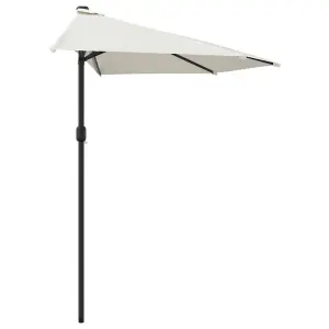 Berkfield Balcony Parasol with Aluminium Pole Sand 300x150 cm Half