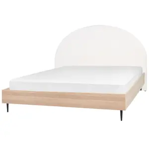 Fabric EU Super King Size Bed White MILLAY