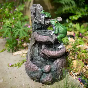 Easy Fountain Frog Pools Natural Self-contained solar water fountain  - L 24 cm x W 42 cm x H 48 cm