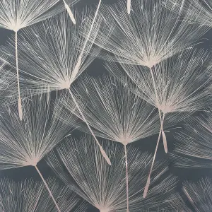 Arthouse Harmony Dandelion Charcoal/Rose Gld Wallpaper