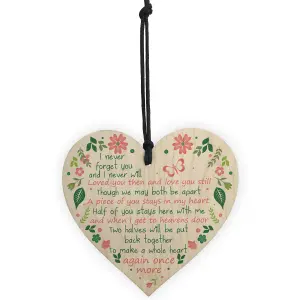 Red Ocean Mum Dad Nan Graveside Memorial Remembrance Wooden Heart Grave Plaque Cemetery Garden Sign